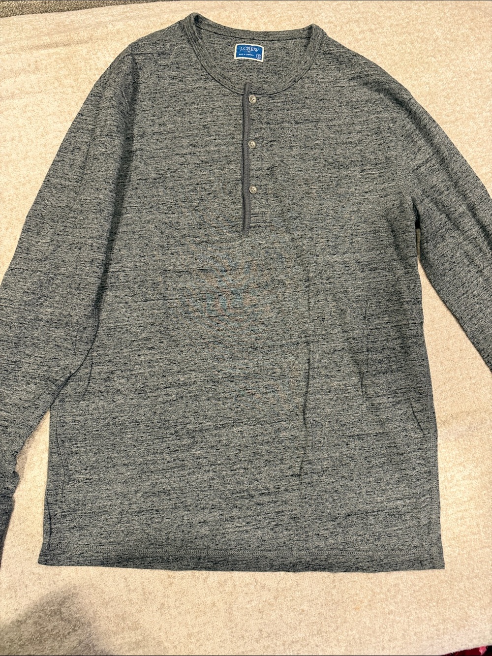 J. Crew Men’s Heather Gray Long-Sleeve Henley